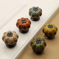 10pcsset ceramic knobs with colorful knobs and pumpkin handles drawer ceramic pulls for cabinets kitchen and bathroom cabinets