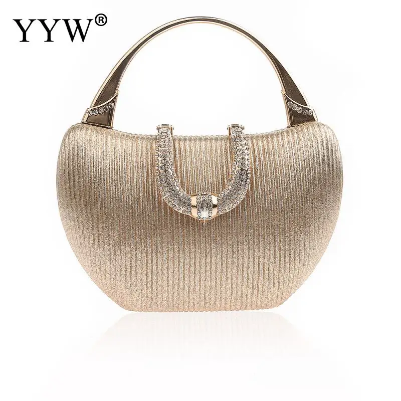 

Champagne Rhinestone Handbag For Women Luxury Wedding Purse Top Handle Handbags Lady Shoulder Bag Pochette Femme Evening Clutch