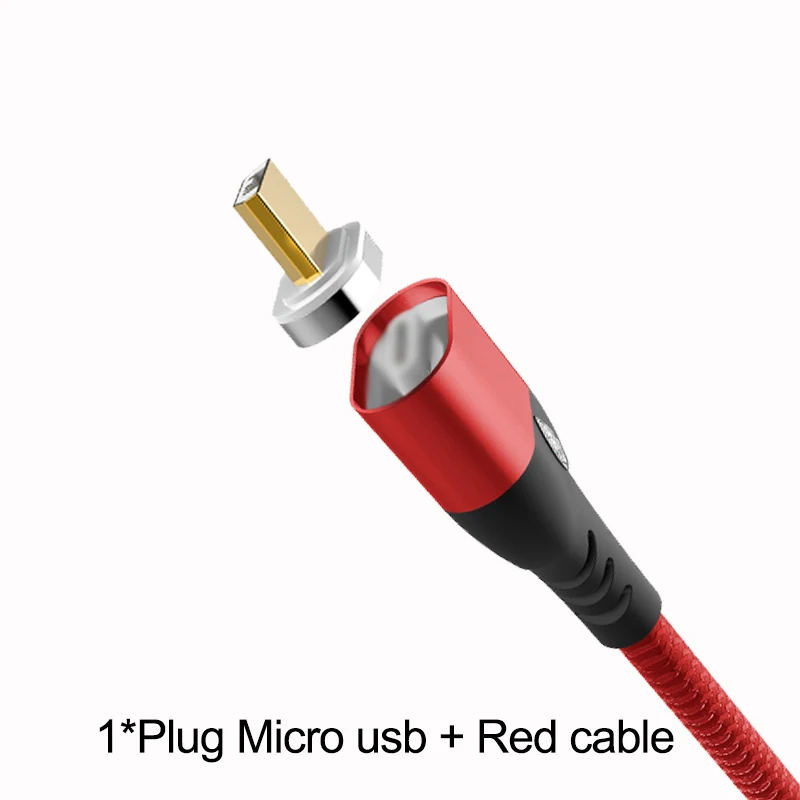 Red For Micro IONCT Магнитный кабель 3A Быстрая зарядка для айфона IPad Xiaomi samsung Android магнитная зарядка телефон магнит зарядное устройство Micro USB type C провод для зарядки data - Цвет: Red For Micro