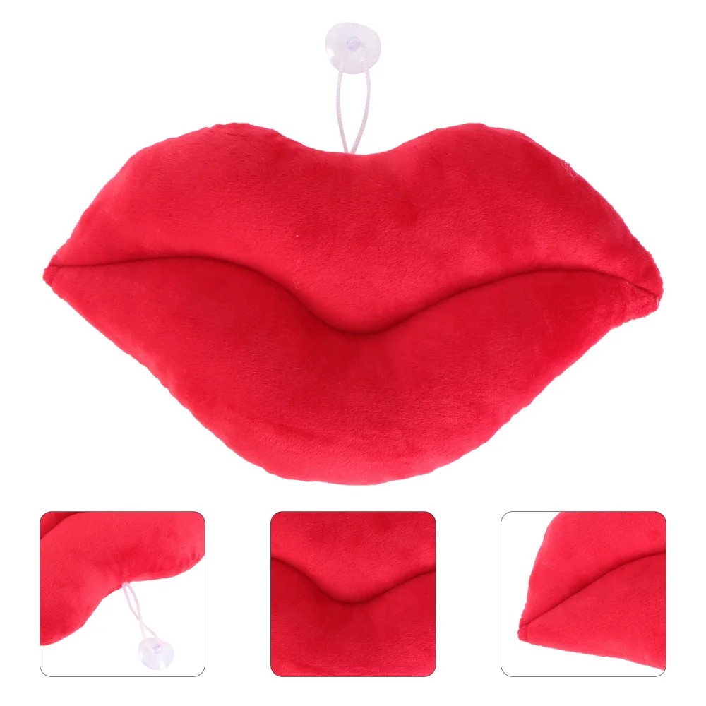 

30cm Home Decorative Pillow for Sofa Sexy Big Red Lips Couple Gift Short Plush PP Cotton Filled Cushion(Red)