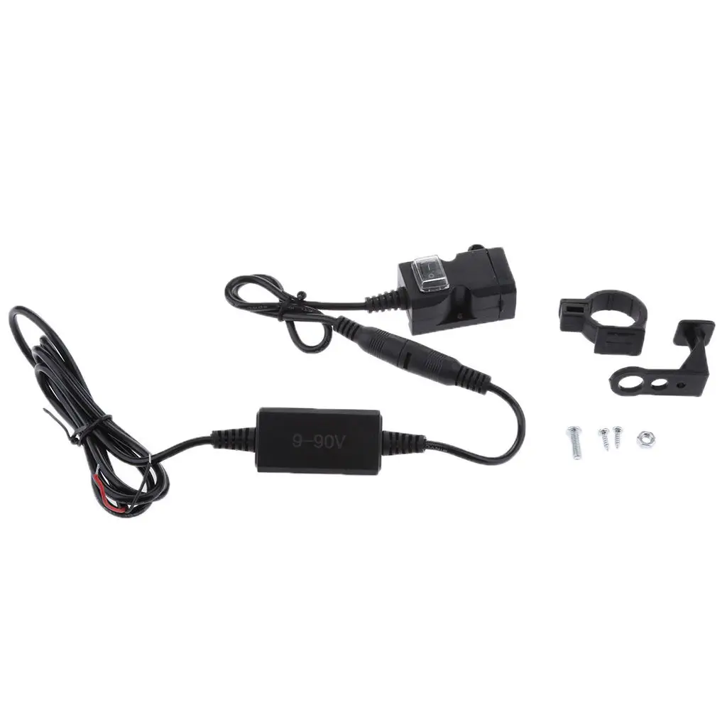 

Motorcycle Scooter 9-90V Dual USB Port Charger Socket For Mobile Phone/Ipad/MP3