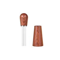 solid wood handle needle coffee tamper distributor leveler tool needle type coffee powder distributor for barista