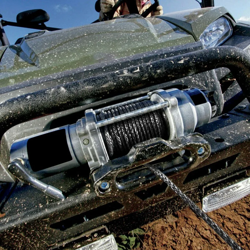 

Synthetic Winch Rope, 1/4 x 50Ft Synthetic Winch Rope Line Cable for ATV UTV SUV Truck Boat Winch