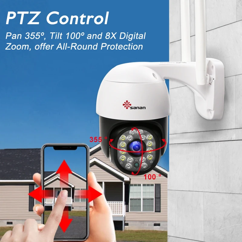 Камера видеонаблюдения FHD 3 Мп с автоматическим отслеживанием наружная