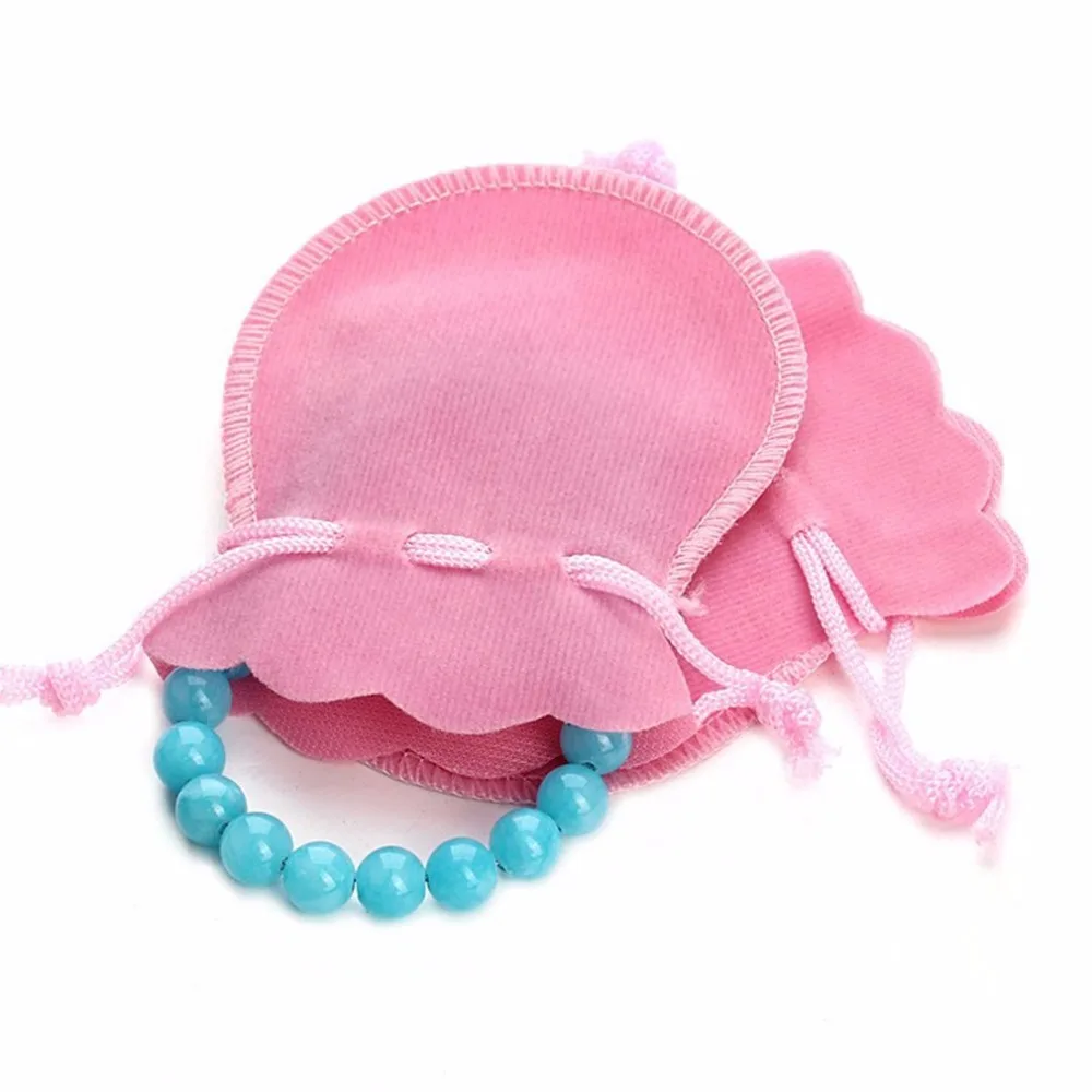 Solid Color Lovely Gourd Shape Velvet Cloth Jewelry Drawstring Pouches Jewellery Candy Pouch Bags for Women | Дом и сад