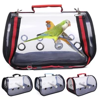 transparent breathable bird parrot carrier travel bag cage handbag with perch
