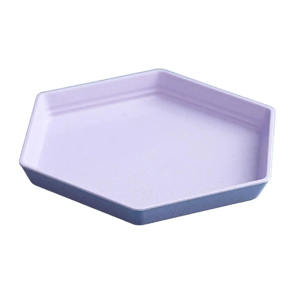 

HOT SALES!!! Hexagon Party Dessert Snacks Foods Wheat Straw Thicken Tray Fruit Plate Supplies