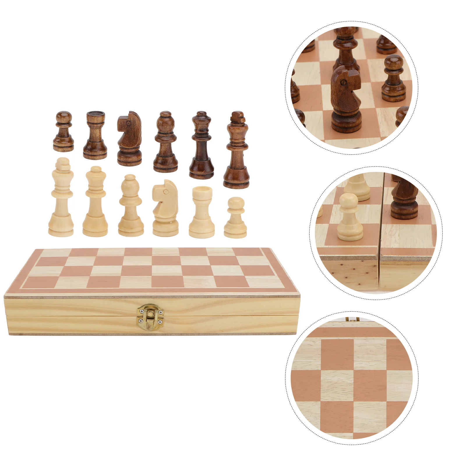 

1 Set Folding Chess Foldable Board Game Wooden International Chess Party Supply