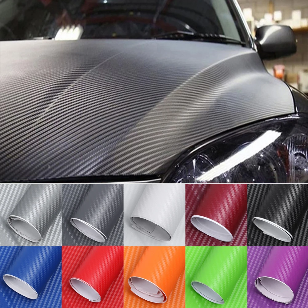 

127 см * 10 см 3D углеродное волокно цветная пленка наклейки для автомобиля водонепроницаемый Сделай Сам наклейки на машину мотоцикл автомобил...