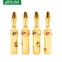 diylive budweiser palic pure copper gold plated banana plug horn terminal speaker terminal soldering free plug