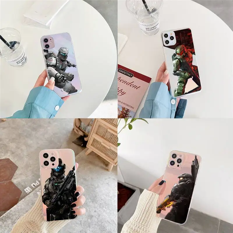 

halo Robot warrior Phone Case for iPhone xiaomi redmi 7 8 9 11 12 10 S X XS XR MINI Pro Max Plus laser Transparent