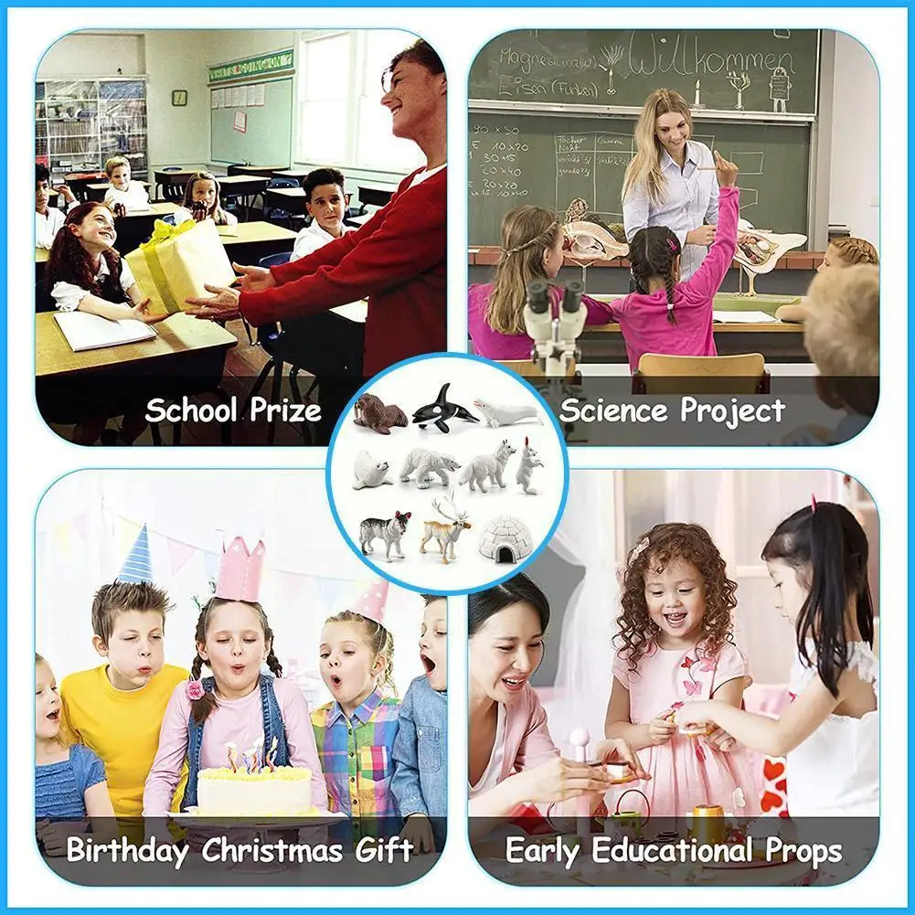 

Зимняя модель животного, имитация твердых полярных орнаментов, экшн-модель, коллекция детских подарков, фигурки I5S1