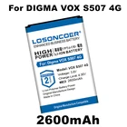 Аккумулятор LOSONCOER 2600 мА  ч VOX S507 4G для Digma VOX S507 4G мобильный телефон, быстрая доставка