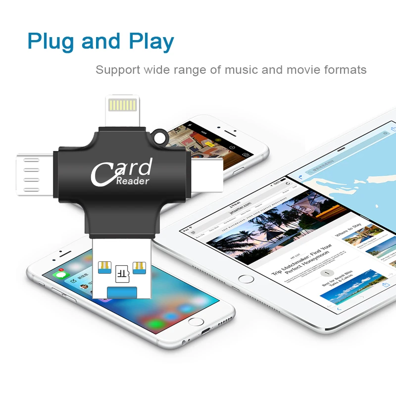 OTG USB флеш накопитель Micro SD/TF карта 8 ГБ 16 32 кардридер для Iphone/Android/Type C 3 в 1 64 Гб
