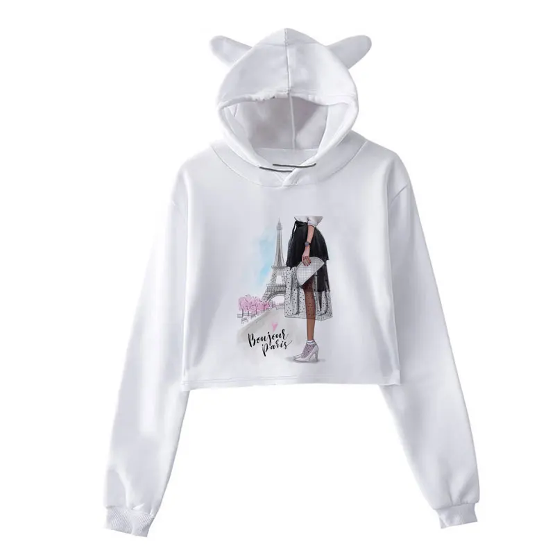 Милые длинные толстовки свитшот уличная одежда в стиле харадзюку кроп-топ