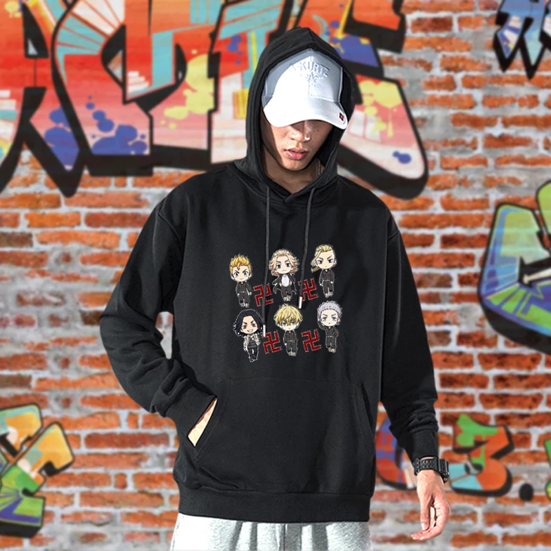 

Hot Anime Hoodie Tokyo Revengers Logo Hoodies Hip Hop Casual Loose Print Graphic Sweatshirts Unisex Tops