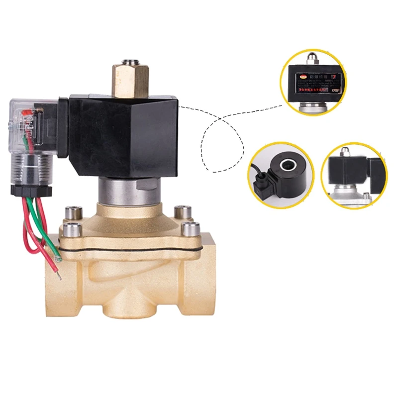 Латунь нормально открытый Соленоидный клапан DN25 под напряжением выключения