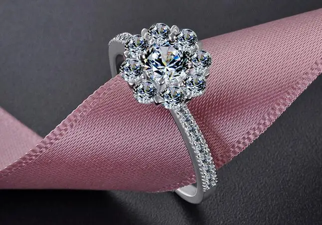 

YBB307 S925 Sterling Silver Ring lady ring zircon ring wedding engagement birthday party gift