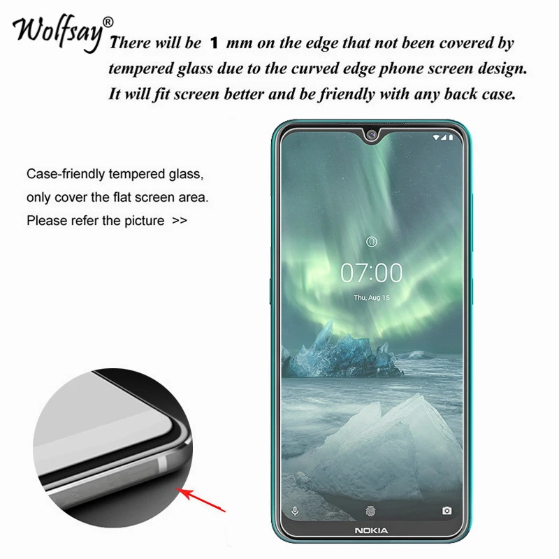 2 uds vidrio para Nokia 7,2 Protector de pantalla de vidrio templado para Nokia 7,2 vidrio Protector 9H pel&iacute;cula de tel&eacute;fono para Nokia 7,2 Protector-1