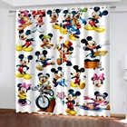 3D затемняющие шторы с героями мультфильмов, белые, Минни, Микки Маус, домашний декор для спальни, гостиной, для детей, девочек, мальчиков, подарок на день рождения