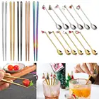 Палочки для еды из нержавеющей стали 1 пара, металлические столовые приборы серебристого, золотого, разноцветного цвета, принадлежности для свадьбы, вечеринки, фестиваля