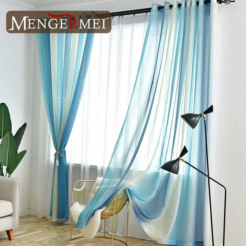 MENGERMEI цветная Радужная занавеска для гостиной столовой простые тюлевые оконные
