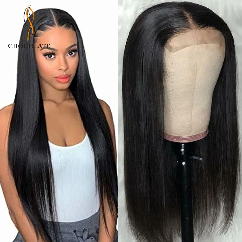 Синтетические волосы на кружеве парик человеческих волос Прямые 30 дюймов hd