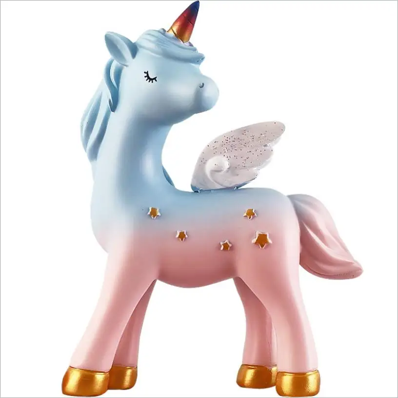 

Новые маленькие украшения в виде единорога, творческие поделки из смолы, милое украшение для спальни, девочки, сердца, детская комната, дома...