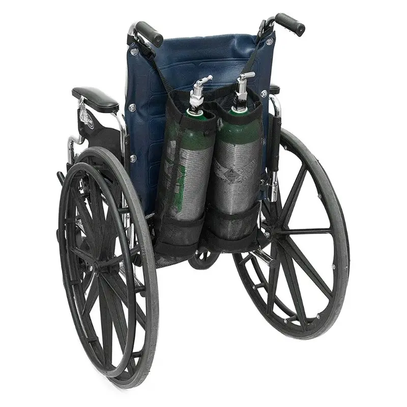 

Wheelchair Double Oxygen Cylinder Bag Universal Wheel Chair Dual Oxygen Tank Portable Mesh Storage Pouch Hanging Bags