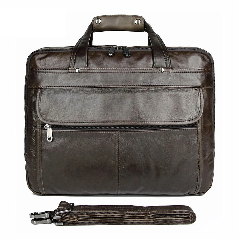 Мужской портфель из 100% натуральной кожи деловой в античном стиле чехол для