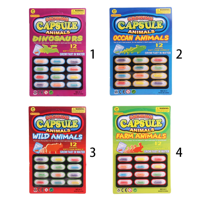 

MHA Dinosaur Growing Toy Expandable Foam Sea Animal Capsule Toy Baby Early Educational Toy Kids Bath Toy Gifts 12pcs