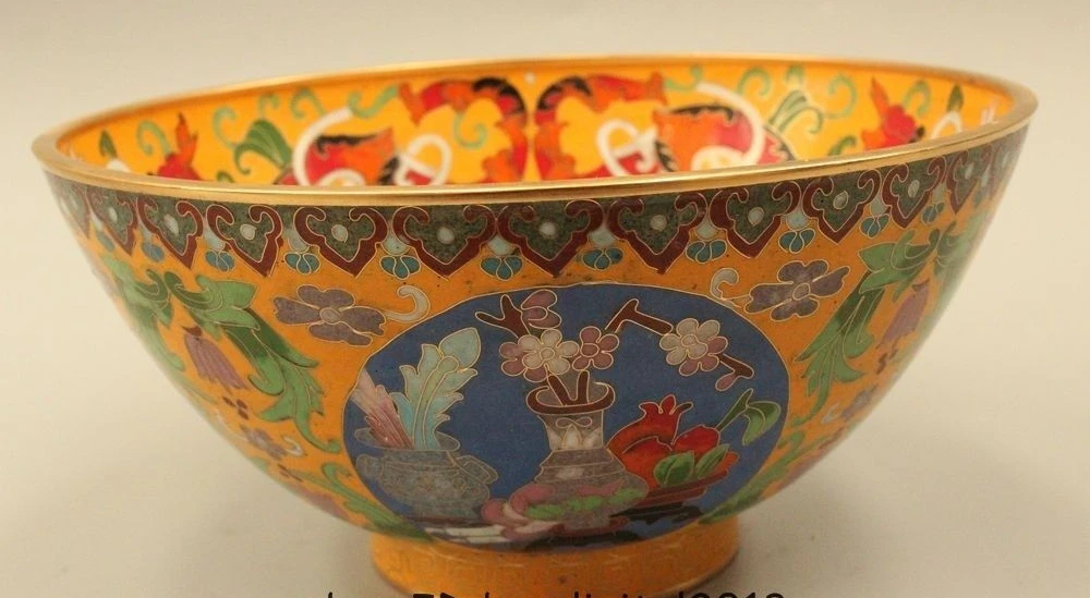 4 &quotмаркированный китайский из перегородчатой эмали бронзы 24 К золото