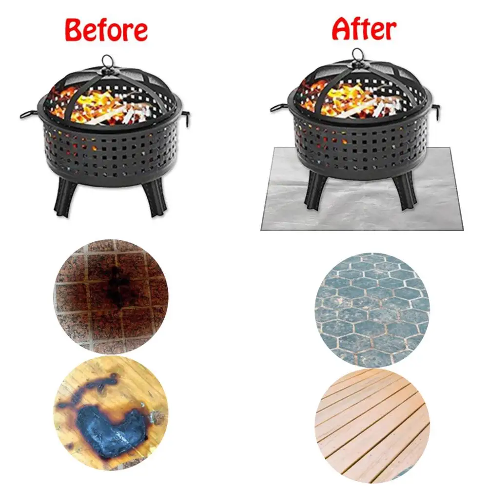 Огнестойкий коврик для гриля 4 размера ткань огнестойкий одеяло