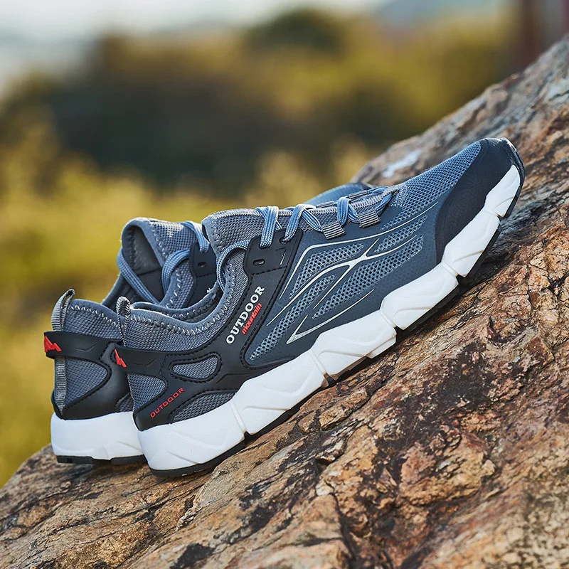 Кроссовки мужские и женские сетчатые дышащие на шнуровке для активного отдыха