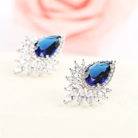 korean gorgeous water drop diy set 3a zircon fashion copper s925 silver needle stud earrings for women 2021 trend jewelry new