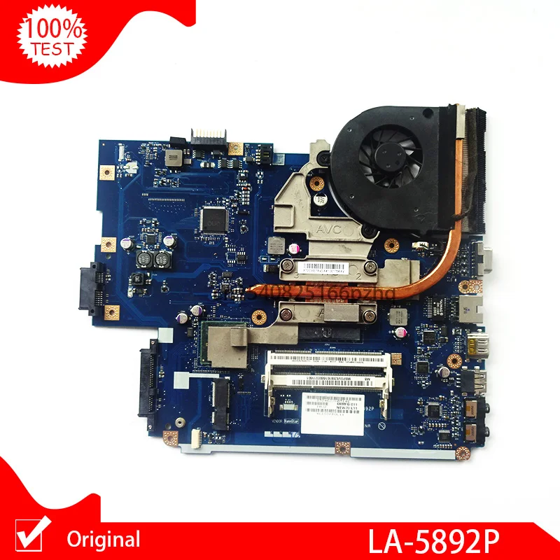 Оригинальная материнская плата для ноутбука Acer aspire 5742 5742G LA-5892P с радиатором и