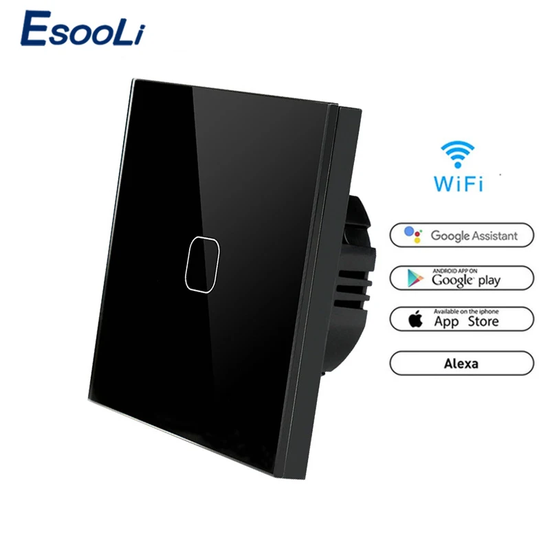 Настенный сенсорный светильник ключатель EsooLi 1/2 клавиш Wi-Fi голосовое управление |