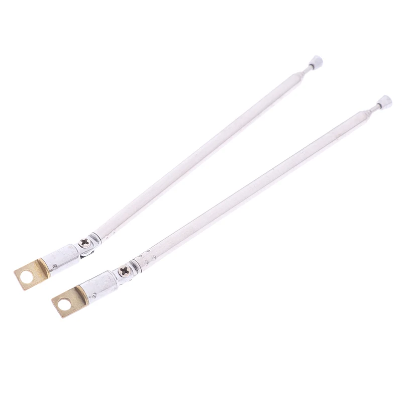 

2pcs 37cm 4 Section Telescopic Stainless Steel AM FM Radio Universal Antenna