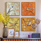 Картина на холсте для стен прихожей, декор с изображением птиц, цветов, искусства для гостиной, столовой, коридора