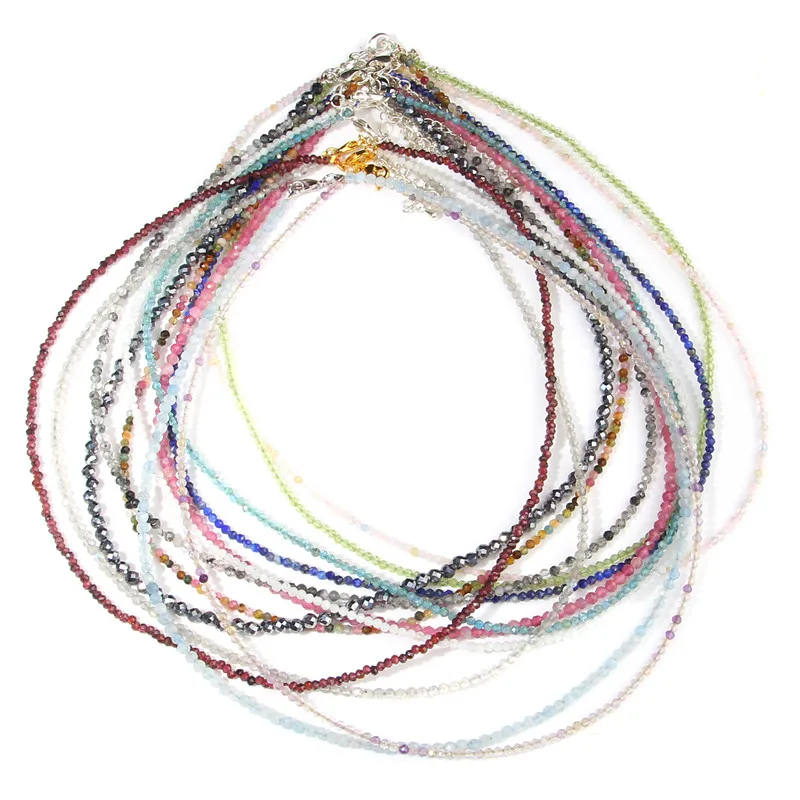 

Bohemian Real Natural Stone Tiny Beads Necklaces For Women Men INS Style Simple Small Beads Choker Reiki Clavicle Chain Jewelry