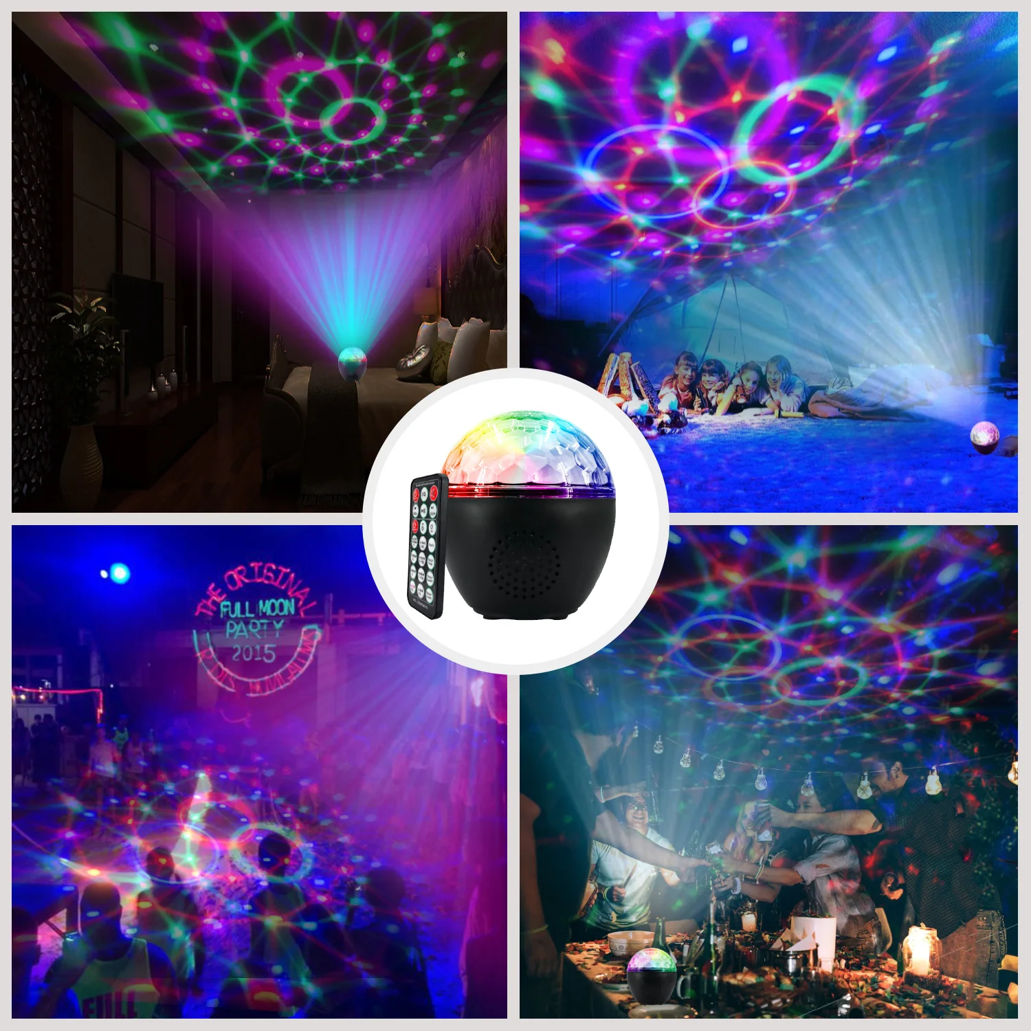 DJ Light 16 цветов Вечерние огни Бар KTV сценическая лампа с голосовым управлением хрустальный магический шар свет лазерный сценический прожектор