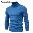Новинка, зимний плотный пуловер NaranjaSabor, Мужской базовый однотонный теплый свитер с высоким воротником, мужской модный Повседневный свитер европейского размера N694