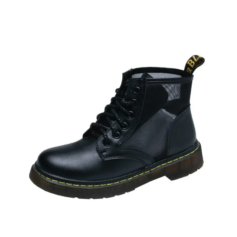 

Retro college style thick-soled women's summer thin mesh mesh breathable all-match short boots tide hollow motorcycle boots W561