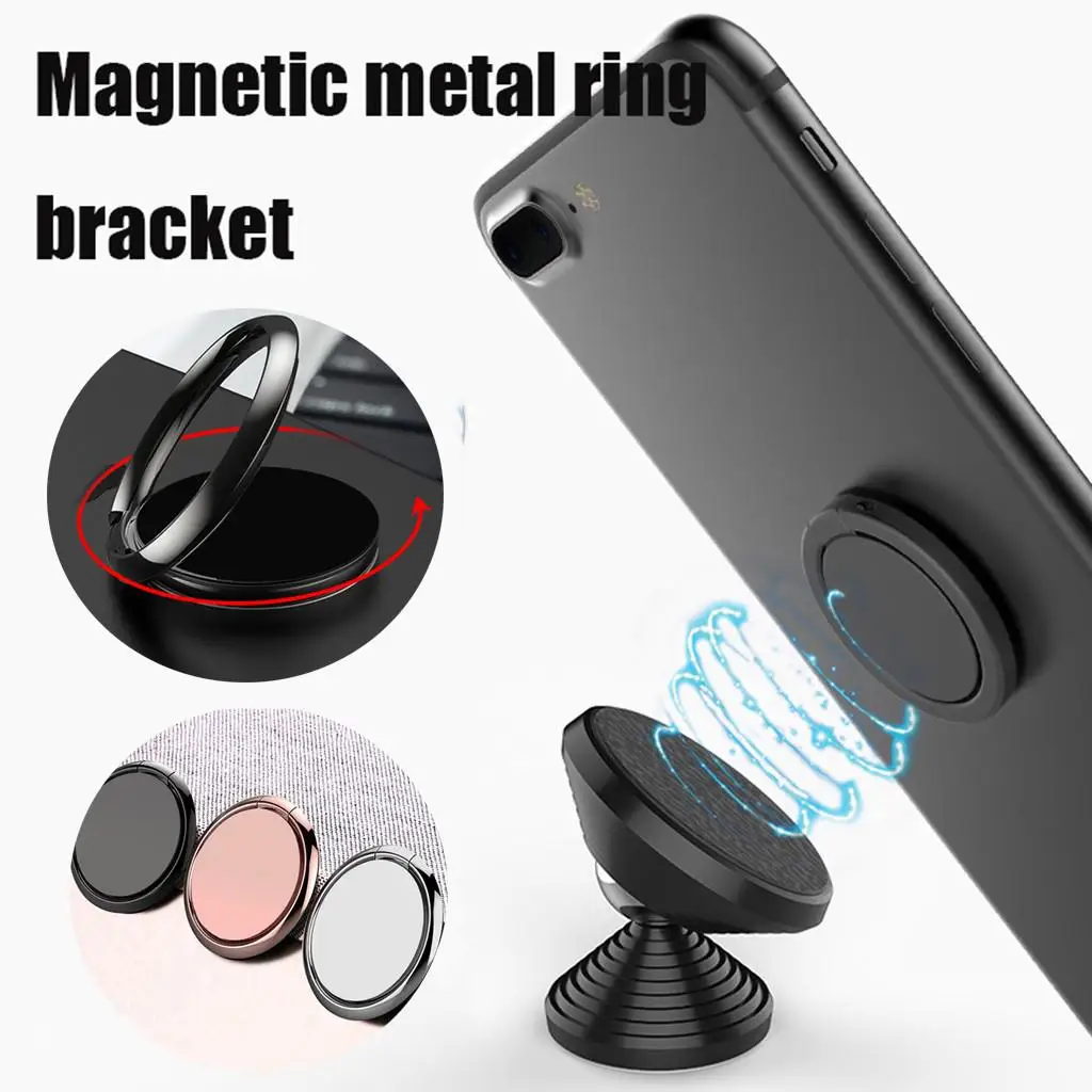 

Polar Bear 1PC Metal Ring Buckle Creative Car Magnetic Suction Rotating Bracket Adjustable