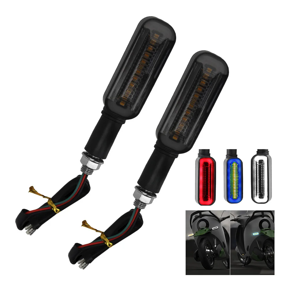 

LEEPEE Motorcycle Turn Signal Lights Universal 12 LED Signal Lamp 2 in 1 Blinker Tail Lamp DRL Flowing Water Signals