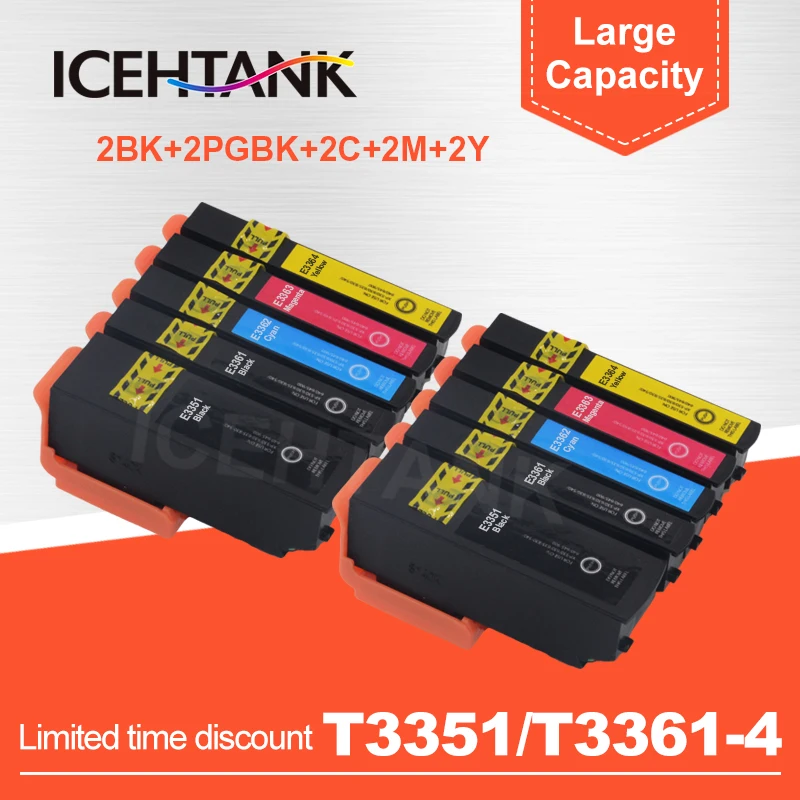 

ICEHTANK 33XL T3351 T3361 T3362 T3363 T3364 Compatible Epson Ink Cartridge for XP900 XP7100 XP530 XP630 XP635 XP830 XP540 XP640