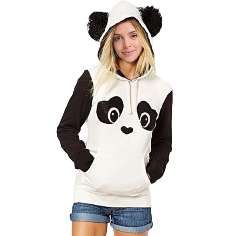 

Cartoon Panda Sweatshirts New College Wind Casual Printed Mixed Color Harajuku Tracksuits Female Sudaderas