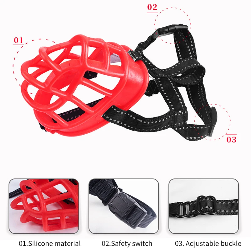 Удобные мягкие силиконовые намордники для собак воздухопроницаемые корзины