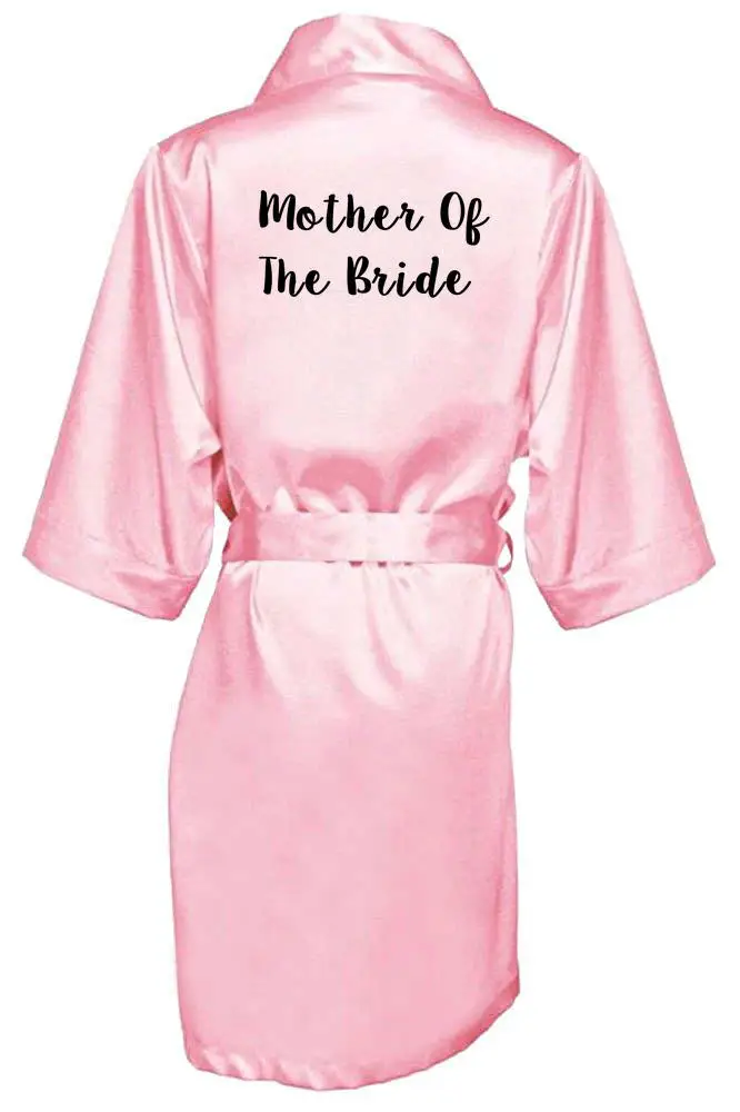 pink mother bride Новинкасвадебные халаты для невесты, подружки невесты, для мамы, сестры невесты, свадебный подарок, кимоно, атласные халаты - Цвет: pink mother bride