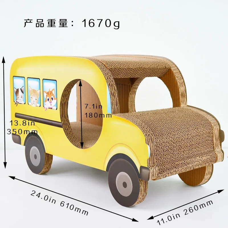 Школьный автобус домик для кошек с царапинами корзина мороженого скребки